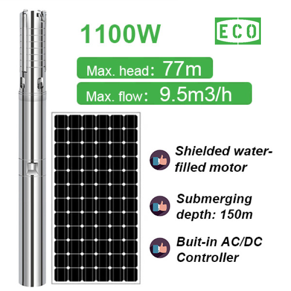AC/DC submersible water pump off grid solar pump solar garden pump borehole solar water pump for home
