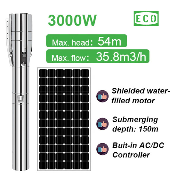 AC/DC submersible pump solar water pump for agriculture water pumping system submersible solar water pump